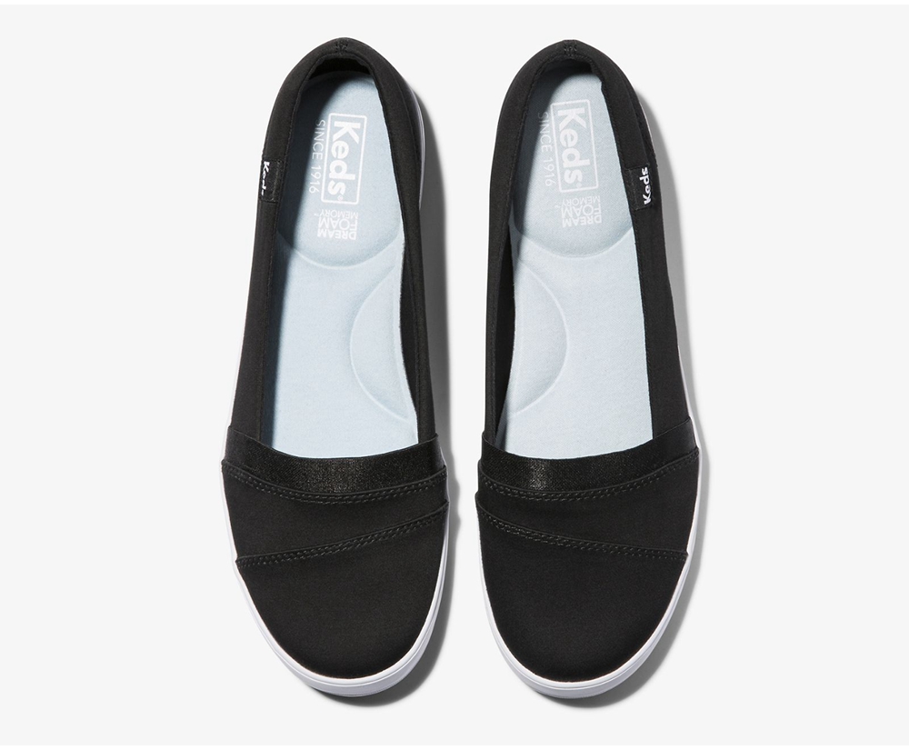 Keds Womens Slip Ons Black - Carmel - 829HAFLTR